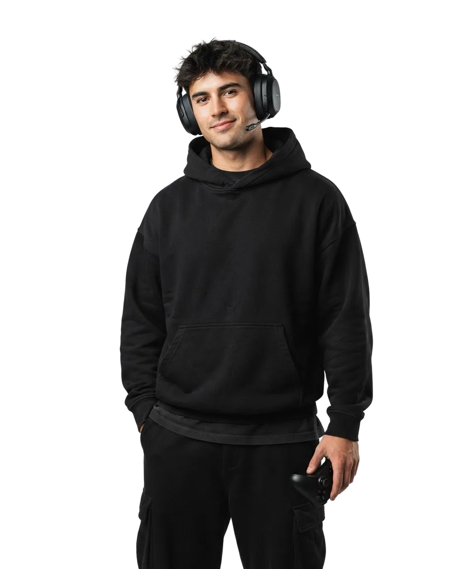 Gamer wearing a headset
